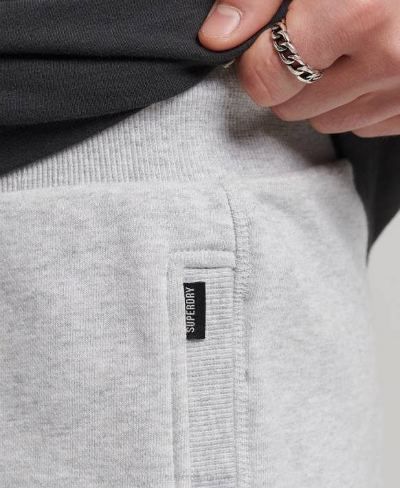 erkekler Superdry açık gri organik pamuklu eski logo jarse şort NNTB327