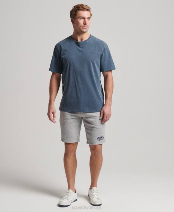 erkekler Superdry gri eski spor salonu atletik şort NNTB94