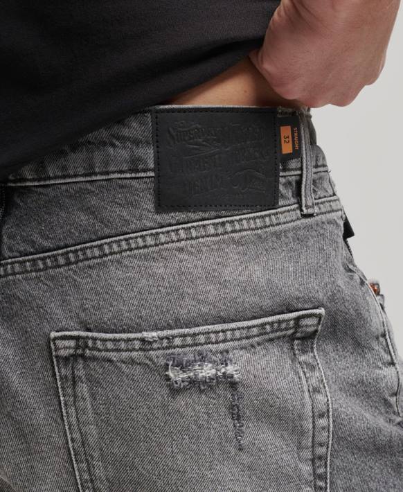 erkekler Superdry gri organik pamuklu eski düz kısa NNTB278