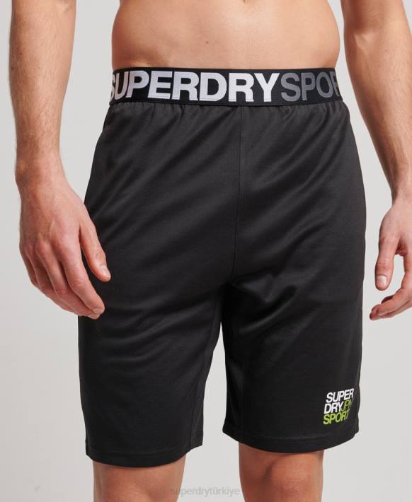 erkekler Superdry siyah çekirdek rahat şort NNTB1411