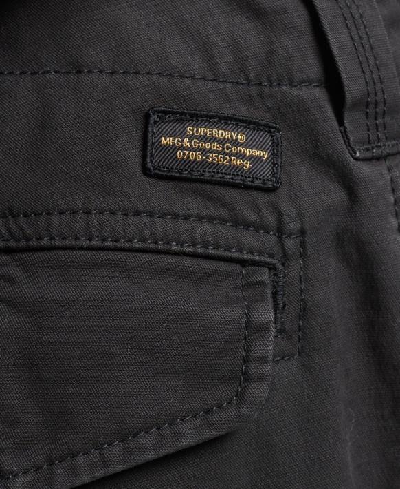 erkekler Superdry siyah organik pamuk çekirdekli kargo şortları NNTB284