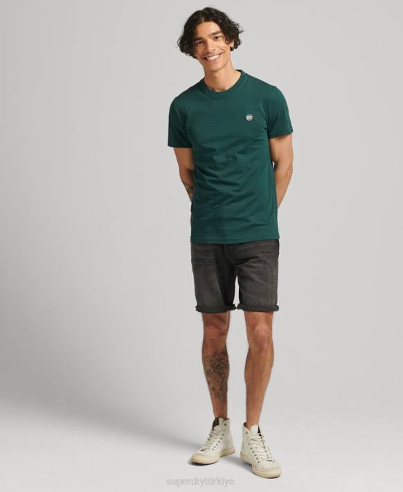 erkekler Superdry siyah organik pamuklu eski düz kısa NNTB280