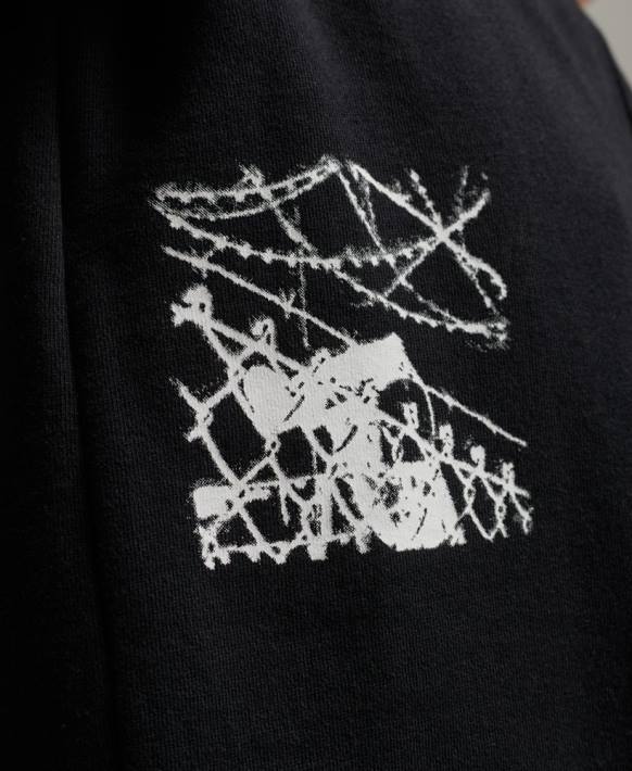 erkekler Superdry siyah x artı jarse şort NNTB354