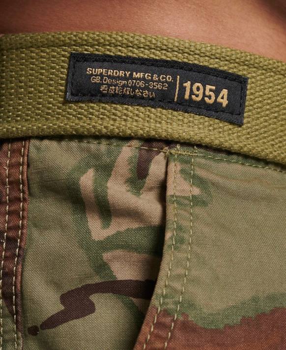 erkekler Superdry yeşil organik pamuklu ağır kargo şortu NNTB271