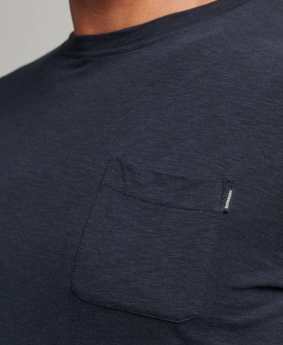 erkekler Superdry Donanma organik pamuklu uzun kollu askılı jarse üst NNTB6479