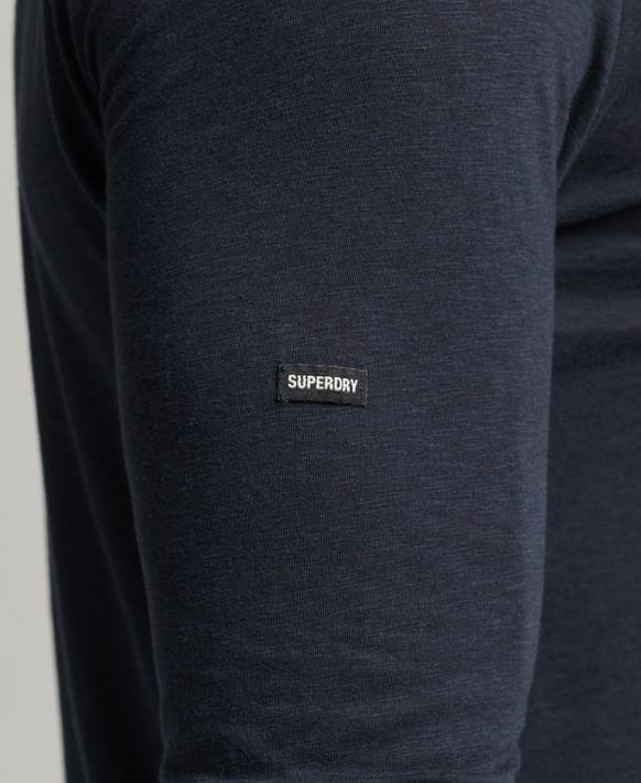 erkekler Superdry Donanma organik pamuklu uzun kollu askılı jarse üst NNTB6479