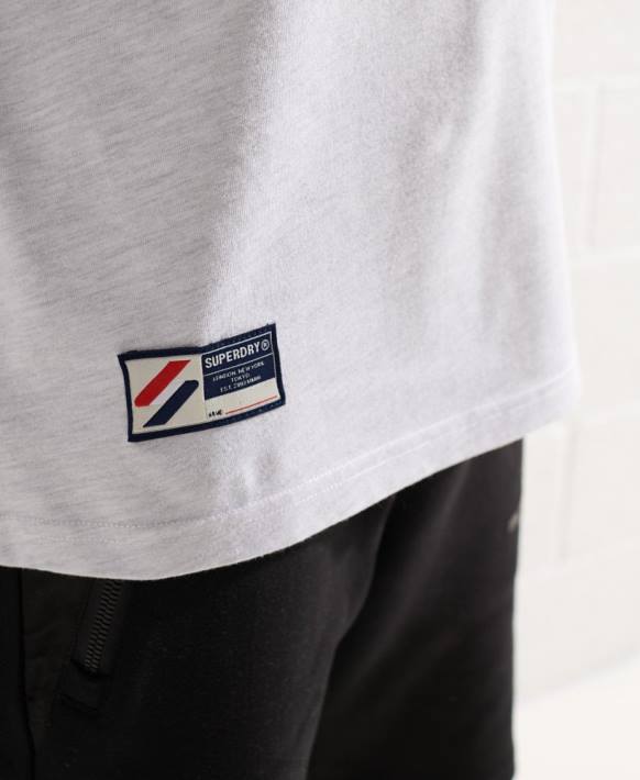 erkekler Superdry açık gri üniversite kemeri uzun kollu üst NNTB1551