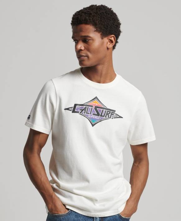 erkekler Superdry beyaz eski cali t-shirt NNTB4952
