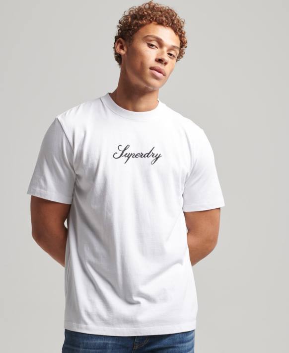 erkekler Superdry beyaz miras tişört NNTB4822