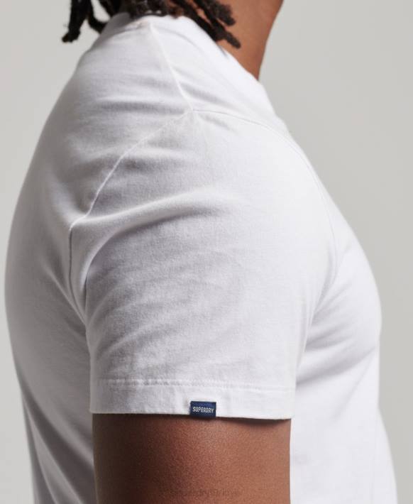 erkekler Superdry beyaz organik pamuklu temel logolu tişört NNTB1