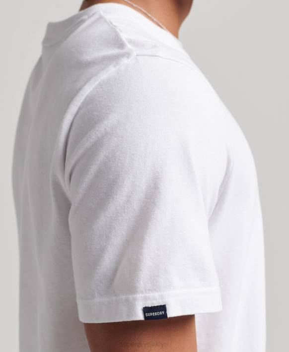 erkekler Superdry beyaz vintage logo mirası tişört NNTB4968