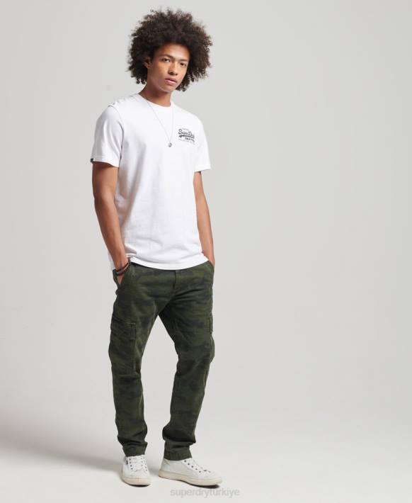 erkekler Superdry beyaz vintage logo mirası tişört NNTB4968