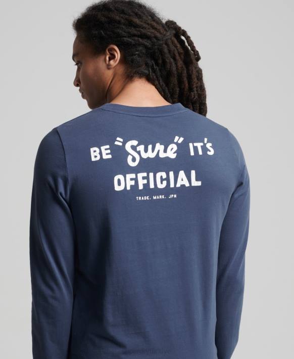 erkekler Superdry koyu mavi vintage logo amerikan klasik üst NNTB1560