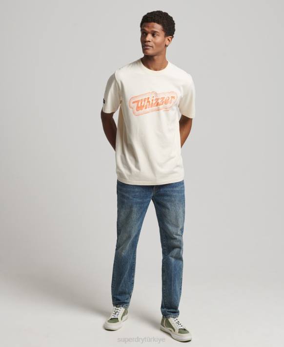 erkekler Superdry krem eski benim neslim t-shirt NNTB4947
