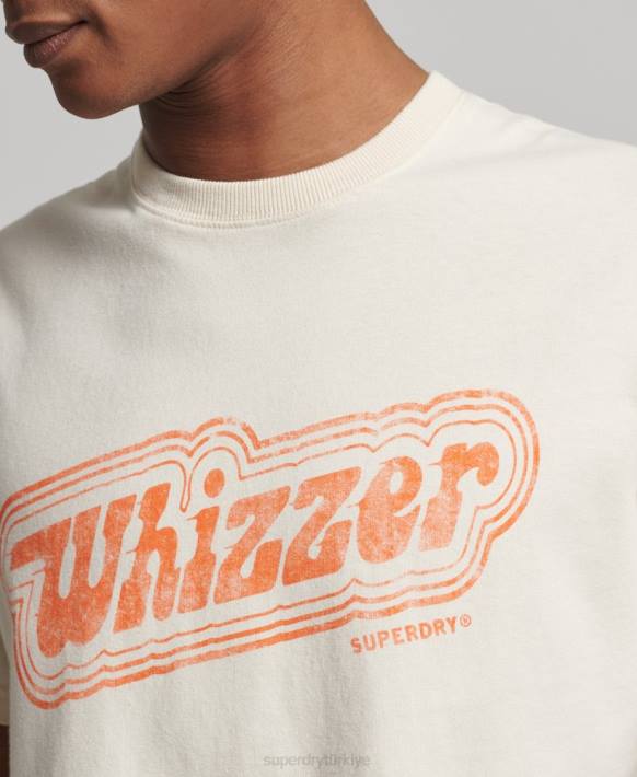 erkekler Superdry krem eski benim neslim t-shirt NNTB4947