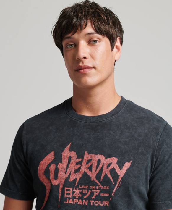 erkekler Superdry siyah bağımsız tişört NNTB4867