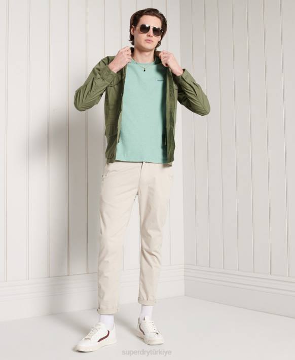 erkekler Superdry turkuaz organik pamuklu vintage işlemeli t-shirt NNTB4959