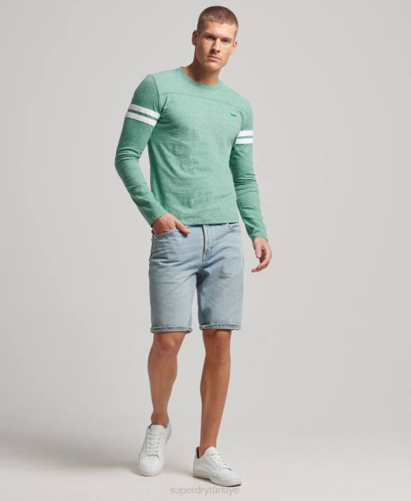 erkekler Superdry yeşil organik pamuklu eski logo oyun kurucu top NNTB1456