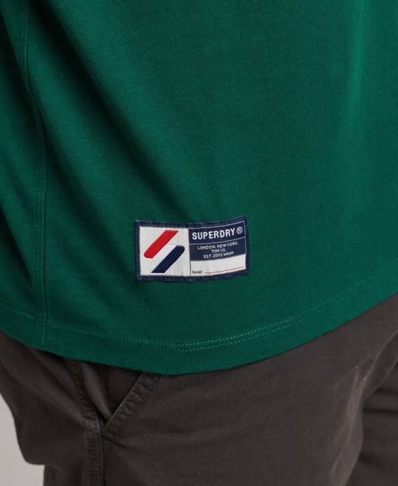 erkekler Superdry yeşil organik pamuklu temel logo bol kesim tişört NNTB4969