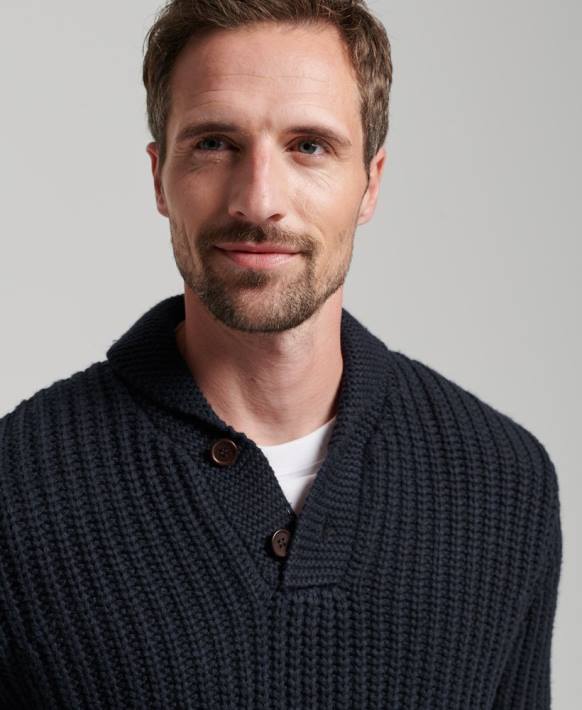 erkekler Superdry Donanma şal ​​süveter NNTB5272