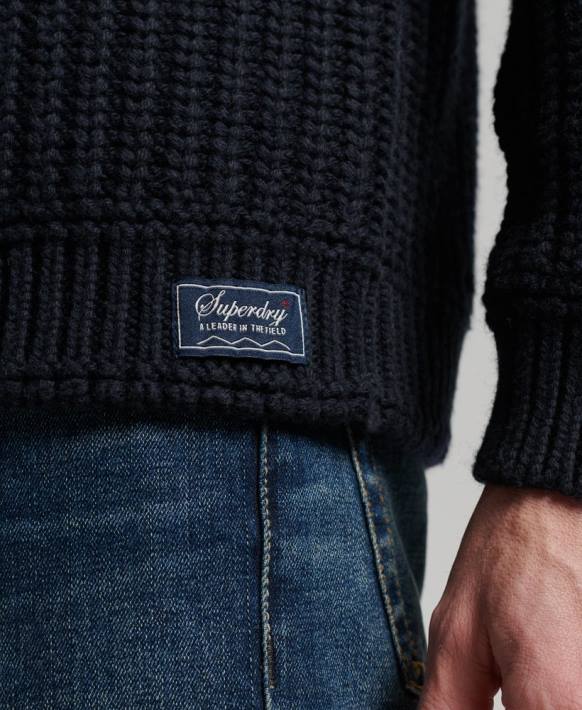 erkekler Superdry Donanma şal ​​süveter NNTB5272