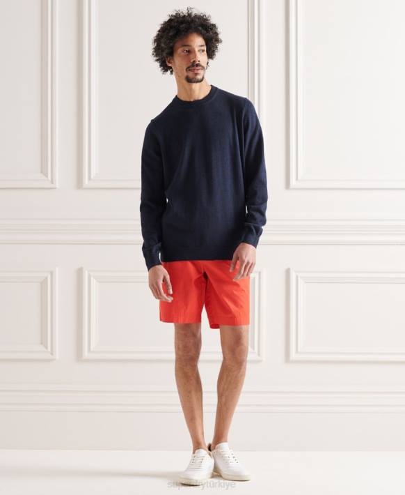 erkekler Superdry Donanma coolmax ekip örgüsü kazak NNTB1343