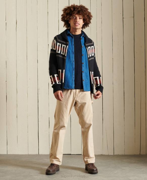 erkekler Superdry Donanma harlo ekip atlayıcısı NNTB5298