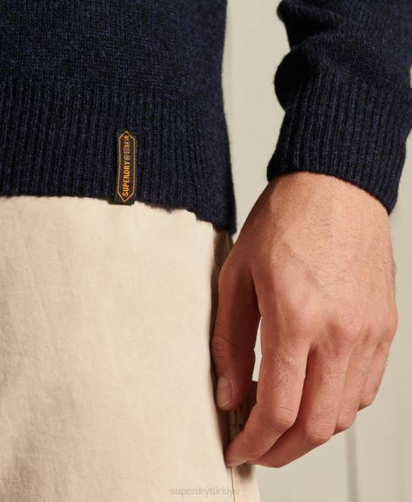 erkekler Superdry Donanma harlo ekip atlayıcısı NNTB5298