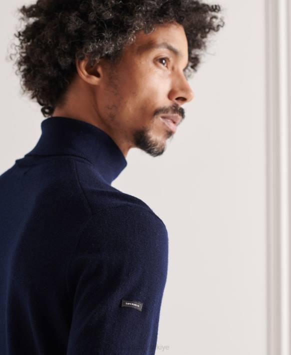 erkekler Superdry Donanma merinos sarmal jumper NNTB1346