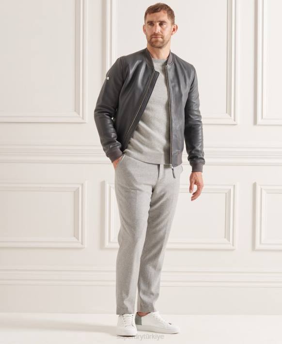erkekler Superdry açık gri studios essential ekip atlayıcısı NNTB5293