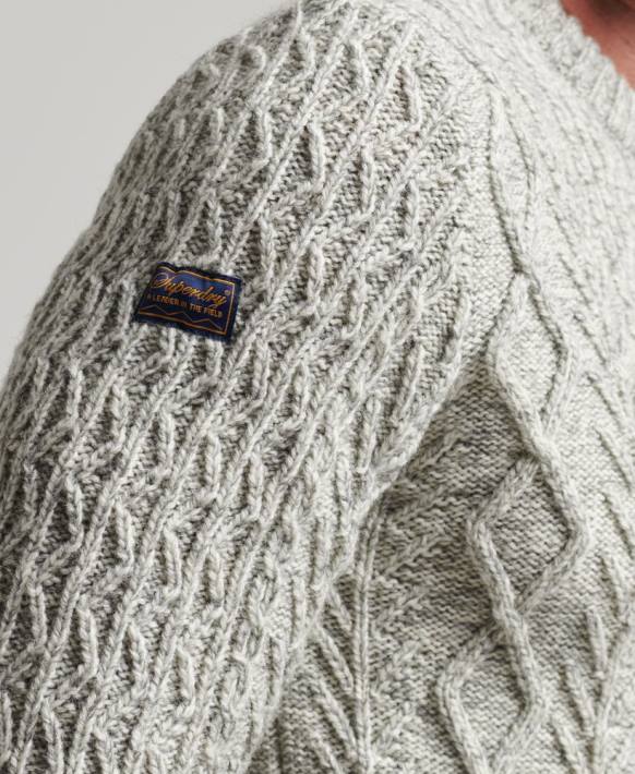 erkekler Superdry gri jacob kablo ekibi jumper NNTB5250