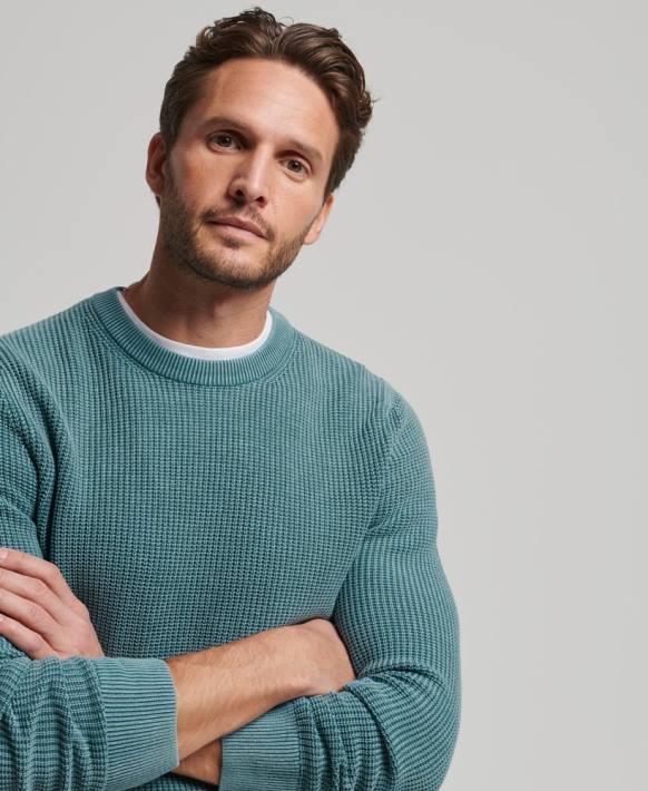 erkekler Superdry mavi akademi boyalı dokulu kazak NNTB1349