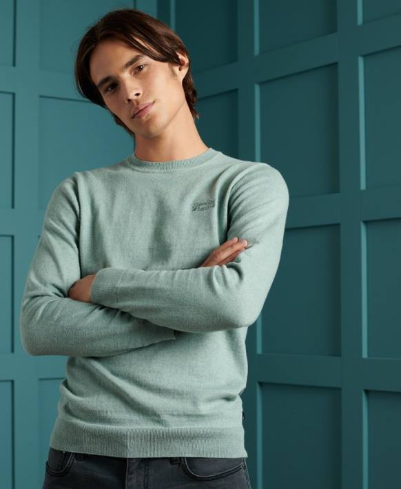 erkekler Superdry mavi turuncu etiketli ekip atlayıcısı NNTB1357