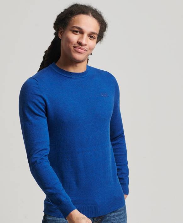 erkekler Superdry mavi turuncu etiketli ekip atlayıcısı NNTB5324