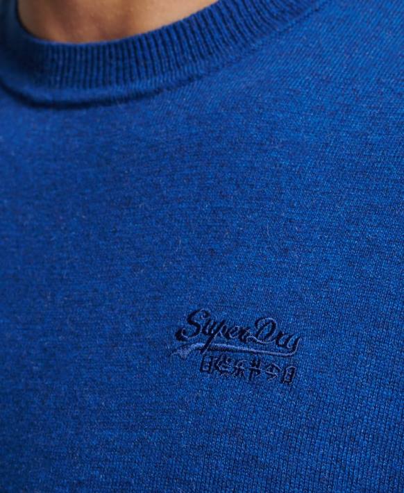 erkekler Superdry mavi turuncu etiketli ekip atlayıcısı NNTB5324