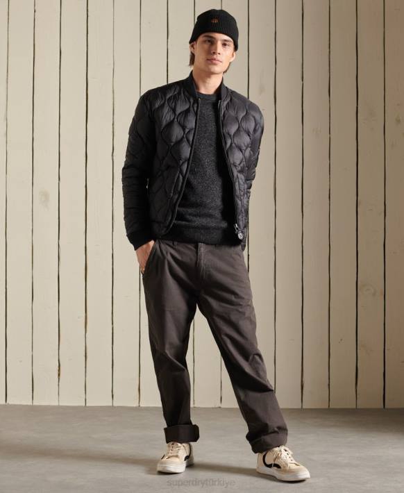 erkekler Superdry siyah harlo ekip atlayıcısı NNTB5326