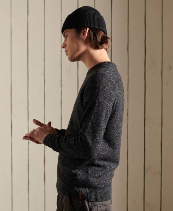 erkekler Superdry siyah harlo ekip atlayıcısı NNTB5326