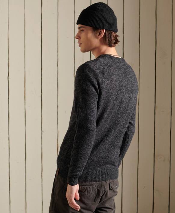 erkekler Superdry siyah harlo ekip atlayıcısı NNTB5326