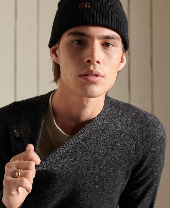 erkekler Superdry siyah harlo ekip atlayıcısı NNTB5326