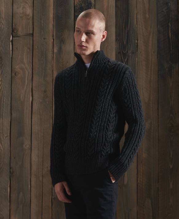 erkekler Superdry siyah jacob henley atlamacı NNTB1350