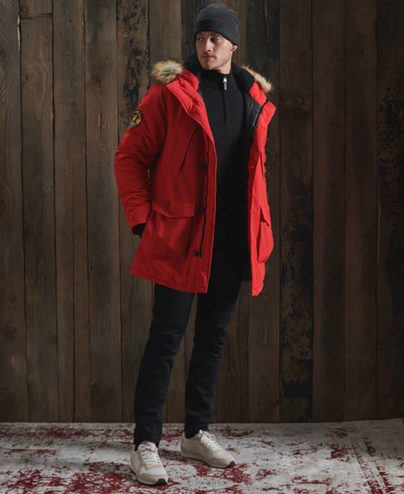 erkekler Superdry siyah turuncu etiketli pamuklu henley kazak NNTB5331