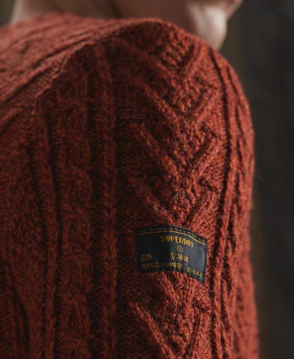 erkekler Superdry turuncu jacob kablo ekibi jumper NNTB5348