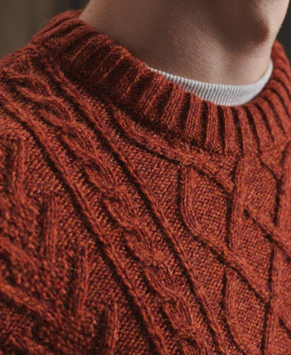 erkekler Superdry turuncu jacob kablo ekibi jumper NNTB5348