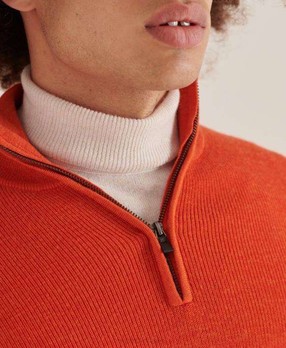 erkekler Superdry turuncu stüdyo merinos henley jumper NNTB5288