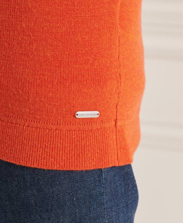 erkekler Superdry turuncu stüdyo merinos henley jumper NNTB5288