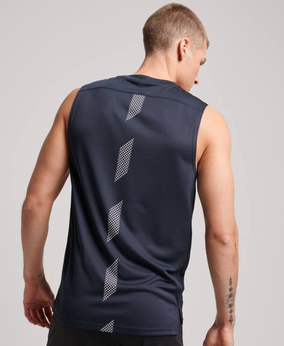 erkekler Superdry Donanma aktif yelek üst NNTB1405