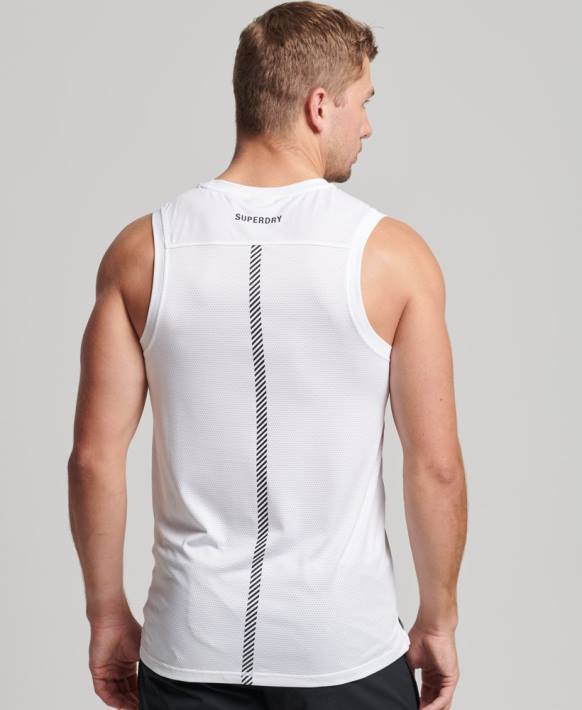 erkekler Superdry beyaz koşu yeleği NNTB5397