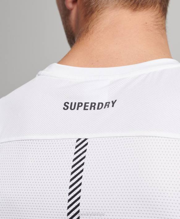 erkekler Superdry beyaz koşu yeleği NNTB5397