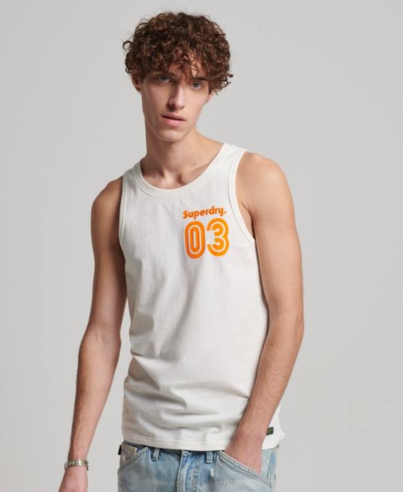 erkekler Superdry beyaz vintage arazi klasik yelek üst NNTB1526