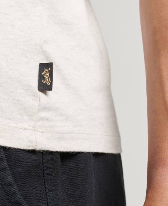 erkekler Superdry krem vintage logo mirası kolsuz üst NNTB1453